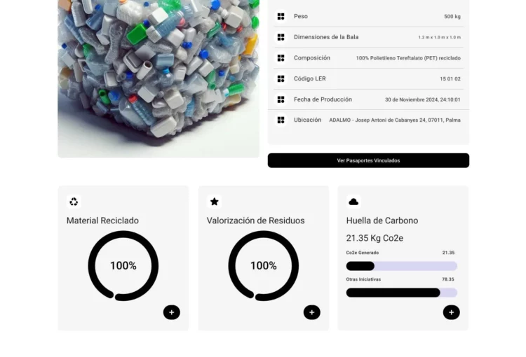 Pasaporte digital de producto de residuos